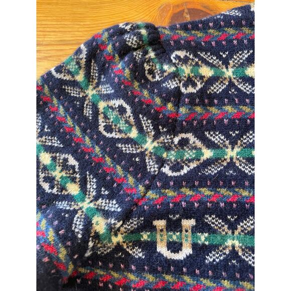 RARE HTF SOLD OUT Polo Ralph Lauren Cashmere Fair Isle Puff Sleeve Sweater sz L - Picture 9 of 16